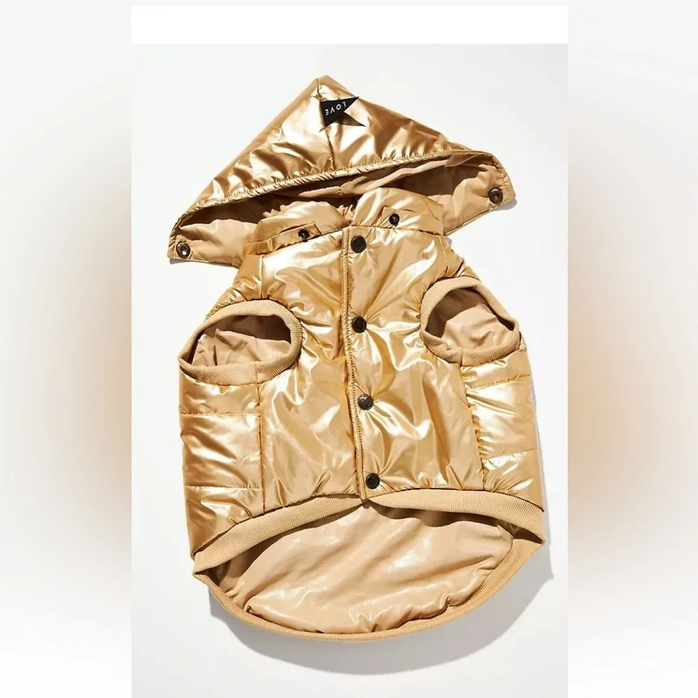 DKNY Metallic Gold Dog Coat